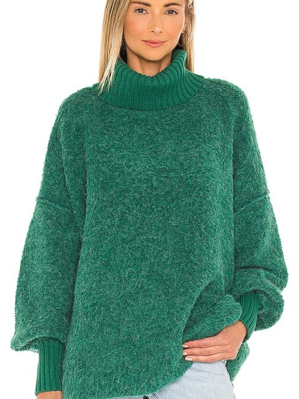 Free People - Milo Pullover in Off Tropic Oversized Turtleneck Sweater - #231